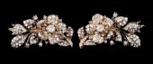 Pair of diamond and gold flowe
