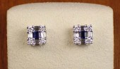 PAIR OF DIAMOND AND SAPPHIRE E