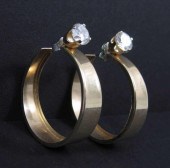 PAIR OF DIAMOND EAR STUDS WITH