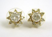 PAIR OF DIAMOND EAR STUDS WITH