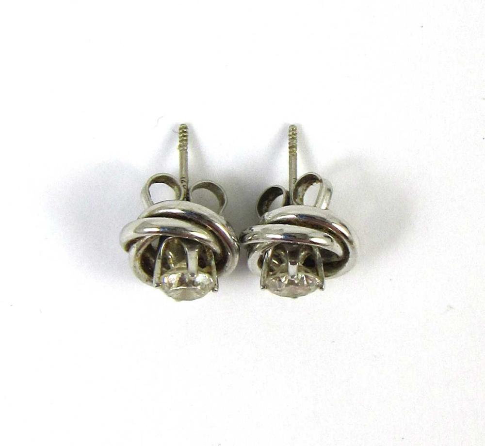 PAIR OF DIAMOND EAR STUDS WITH