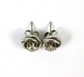 PAIR OF DIAMOND EAR STUDS WITH