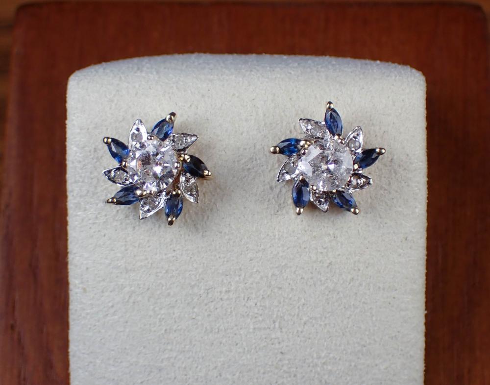PAIR OF DIAMOND EAR STUDS WITH