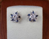 PAIR OF DIAMOND EAR STUDS WITH