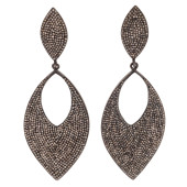 PAIR OF DIAMOND, OXIDIZED STER