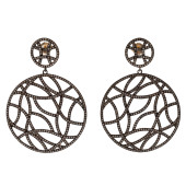 PAIR OF DIAMOND, PATINATED STE