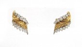 PAIR OF DIAMOND, PLATINUM AND