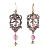 PAIR OF DIAMOND, TOURMALINE, 1