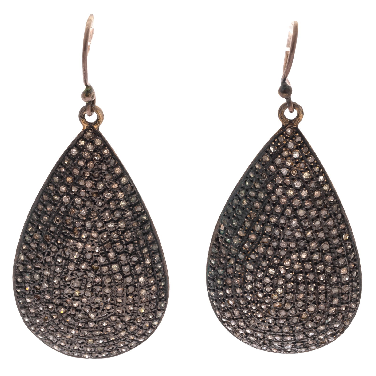 PAIR OF DIAMOND, VERMEIL,