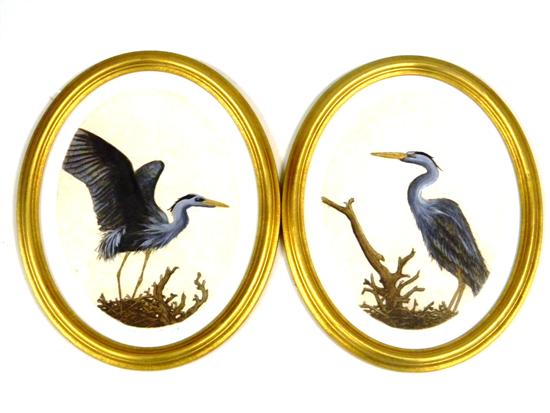 Pair of Diane Krumel Blue Heron
