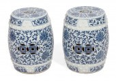 PAIR OF DIMINUTIVE BLUE AND WH