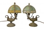 PAIR OF DIMINUTIVE TABLE LAMPS