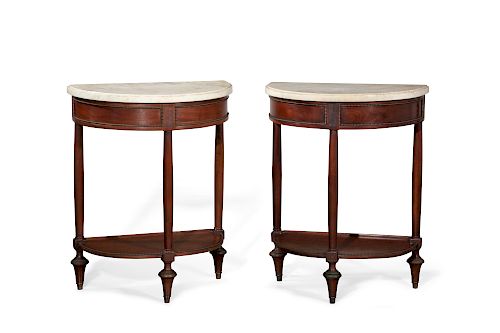 PAIR OF DIRECTOIRE STYLE DEMILUNE