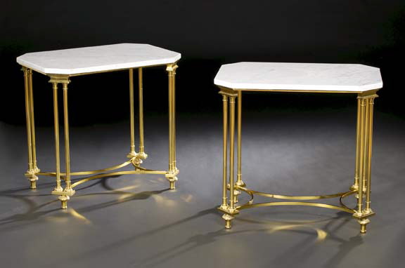 Pair of Directoire-Style Gilt-Brass