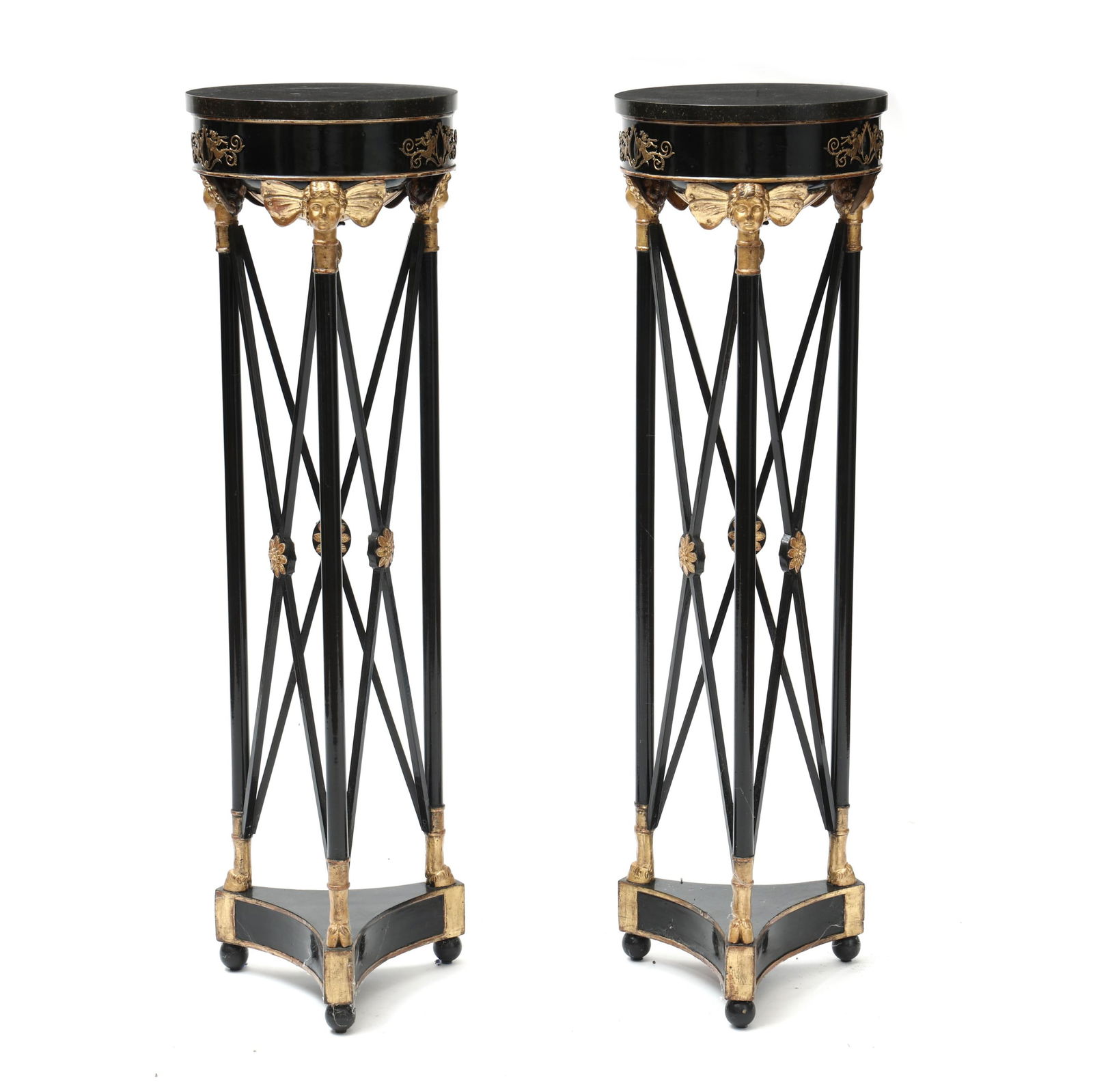 PAIR OF DIRECTOIRE STYLE MARBLE,