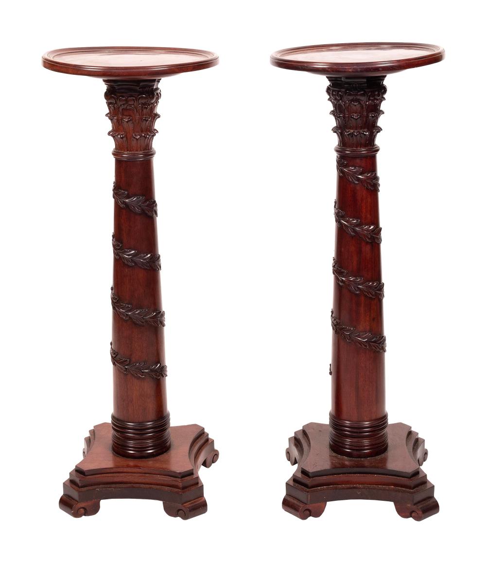 PAIR OF DISH-TOP PEDESTALS LATE