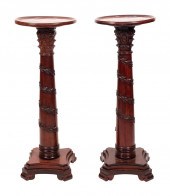 PAIR OF DISH-TOP PEDESTALS LAT