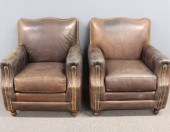 Pair of distressed leather clu
