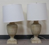PAIR OF DISTRESSED PAINTED CER