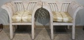 PAIR OF DISTRESSED PAINTED WOO