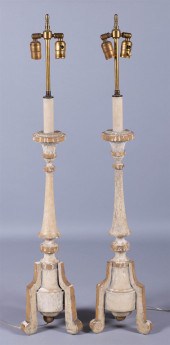 PAIR OF DISTRESSED PAINTED WOO