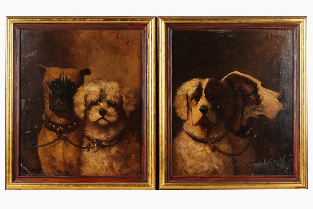 PAIR OF DOG PORTRAITScompanion