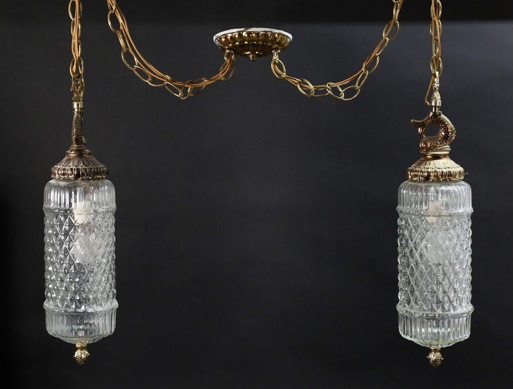 PAIR OF DOLPHIN FORM PENDANT