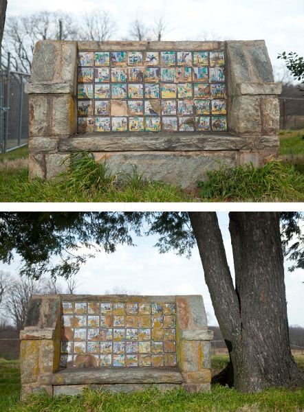 Pair of Don Quixote Tiled