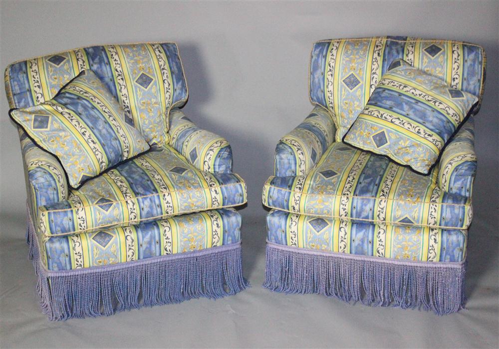 PAIR OF DONGHIA ARM CHAIRS IN A