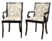 PAIR OF DONGHIA BLACK LACQUERE