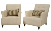 PAIR OF DONGHIA UPHOLSTERED AR