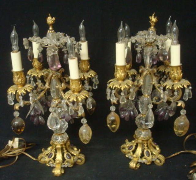 Pair of Dore Bronze 4 Arm