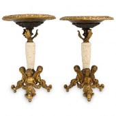 PAIR OF DORE BRONZE COMPOTESDE