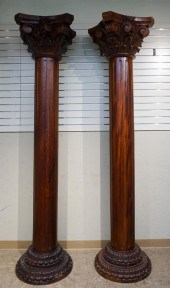 PAIR OF DORIC STYLE MAHOGANY C