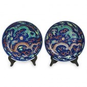 PAIR OF DOUCAI PORCELAIN KANGX