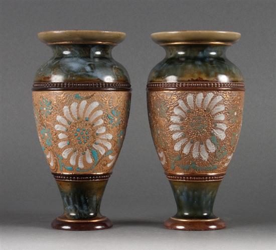 Pair of Doulton Lambeth ceramic