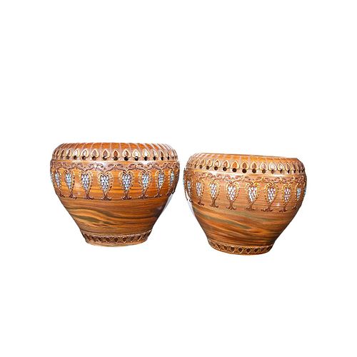 PAIR OF DOULTON LAMBETH CERAMIC