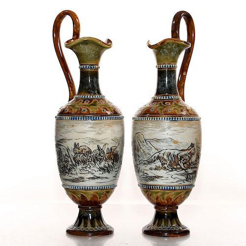 PAIR OF DOULTON LAMBETH HANNAH