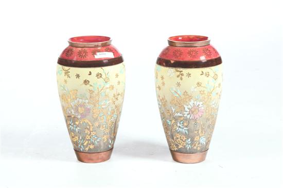 PAIR OF DOULTON LAMBETH VASES. 