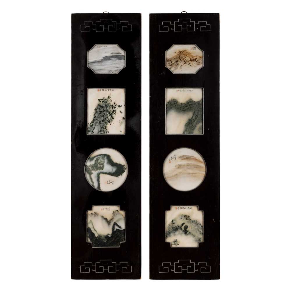 PAIR OF 'DREAMSTONE' MARBLE INSET