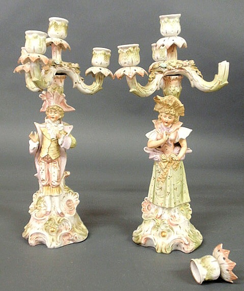 Pair of Dresden candelabra 19th
