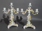 PAIR OF DRESDEN FLORAL ENCRUST