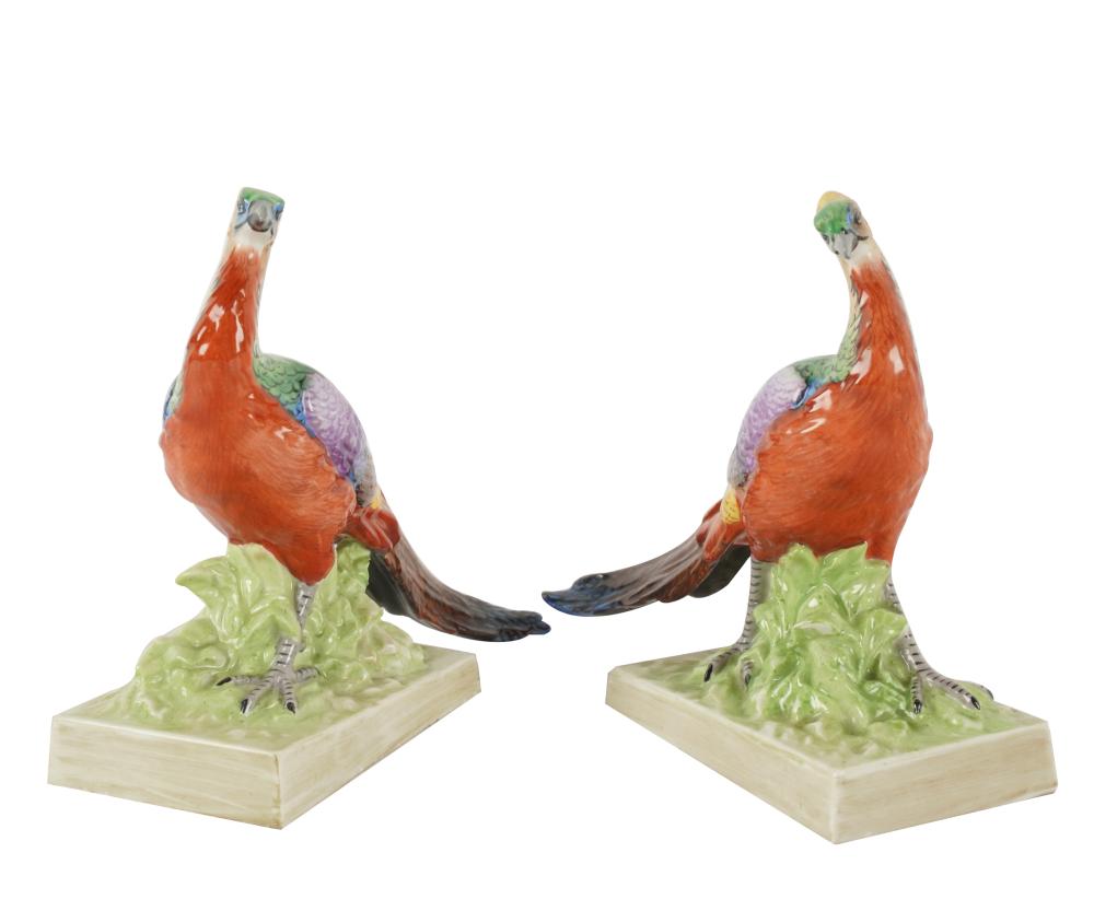 PAIR OF DRESDEN PORCELAIN BIRD