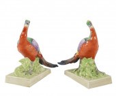 PAIR OF DRESDEN PORCELAIN BIRD
