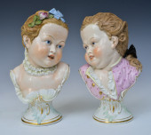 PAIR OF DRESDEN PORCELAIN BUST