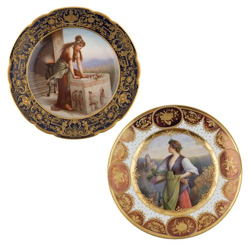 PAIR OF DRESDEN PORCELAIN CABINET