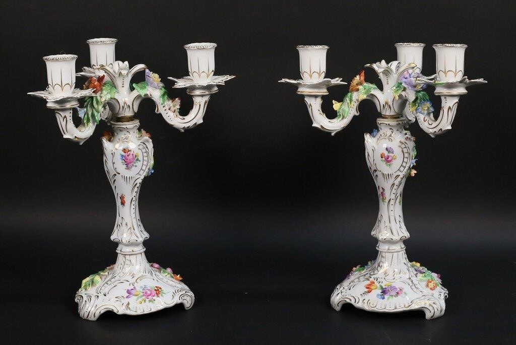 PAIR OF DRESDEN PORCELAIN