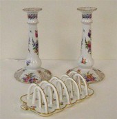 Pair of Dresden porcelain cand