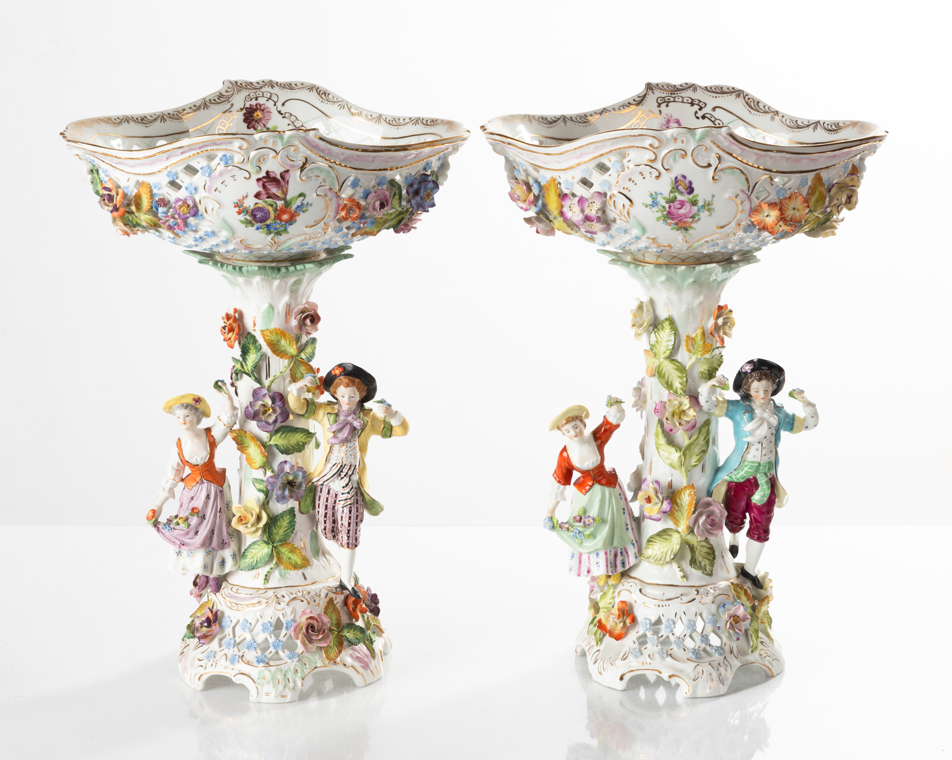 PAIR OF DRESDEN PORCELAIN
