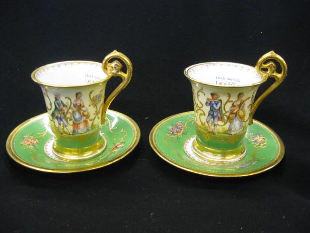 Pair of Dresden Porcelain Cups &
